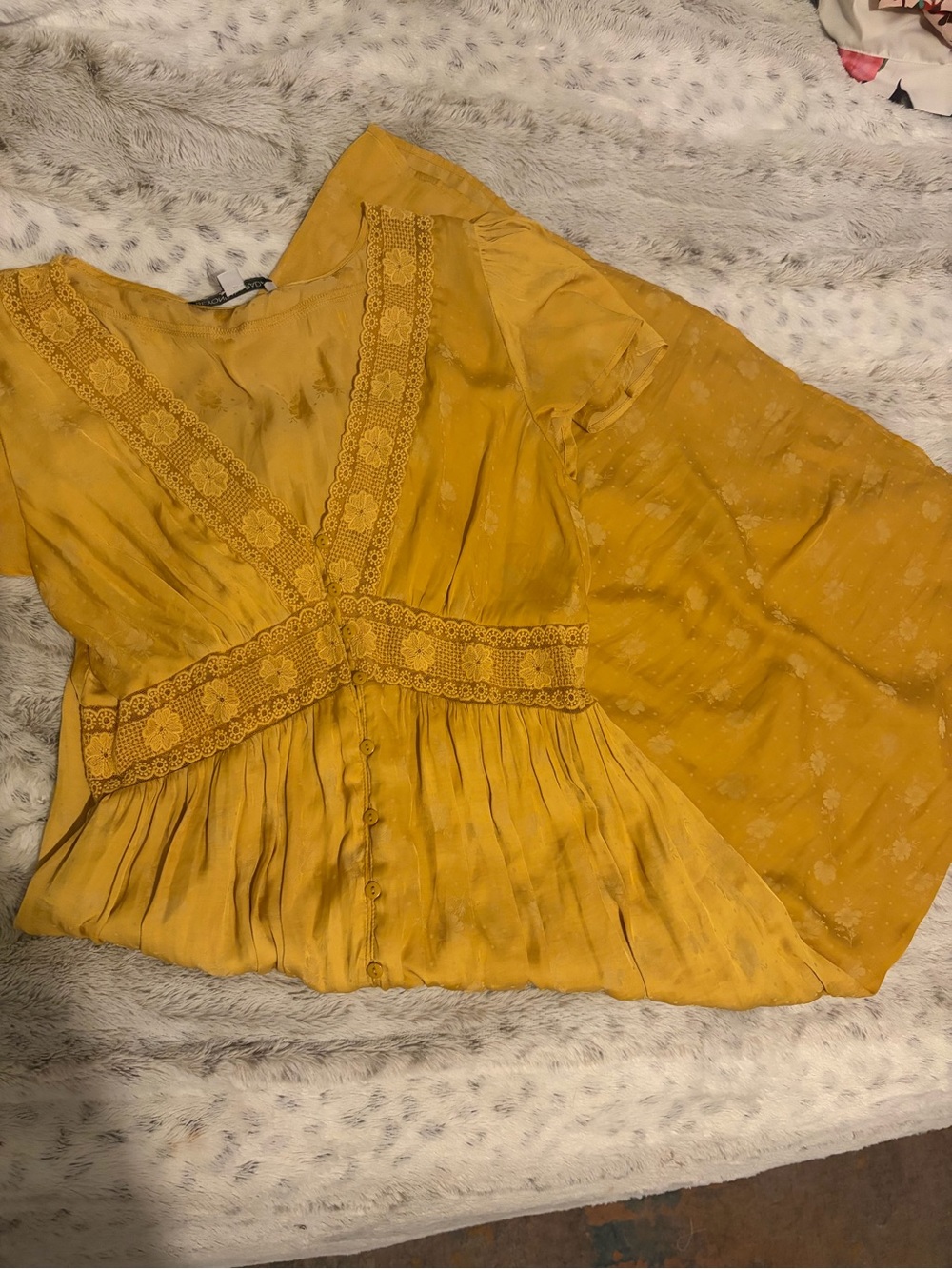 Beyond the Rack Mustard Yellow Midi Dress - Picture 4 of 7
